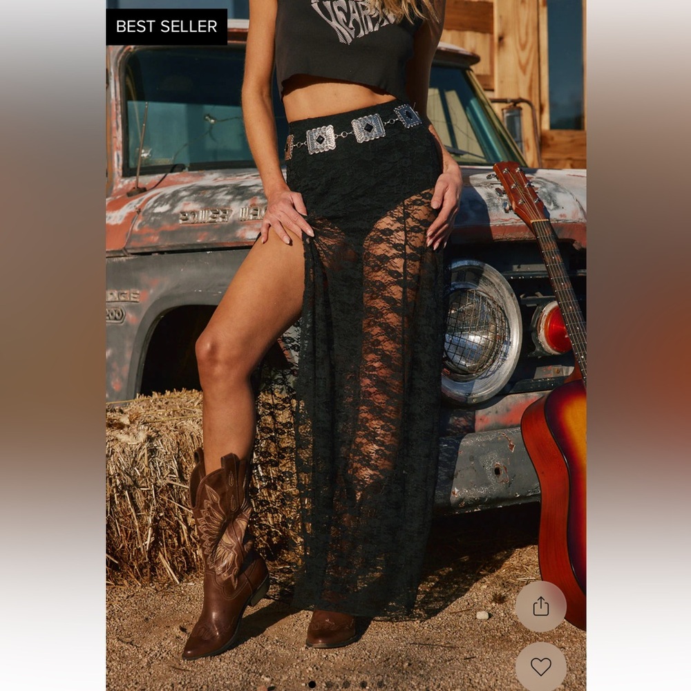 12th tribe new lace see through skirt